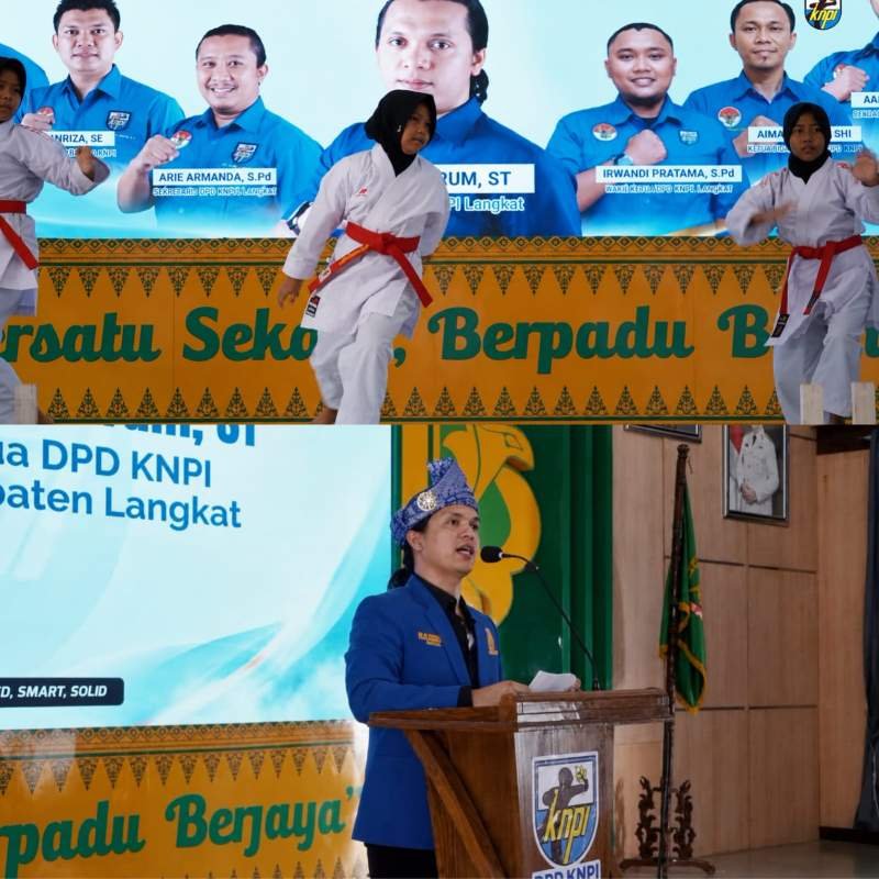KARATEKA MUDA LEMKARI LANGKAT BINAAN KNPI TAMPIL MEMUKAU,MERIAHKAN PELANTIKAN DPD KNPI 